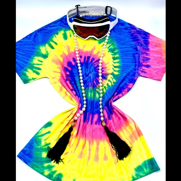 Classic Neon Rainbow Tie Dye T-Shirt - Picture 17 of 17